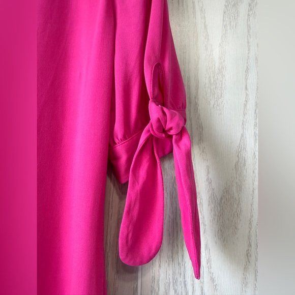 Eliza J Hot Pink Tie Sleeve Shift Dress Size 10 Eliza J Hot Pink Tie Sleeve Shift Dress Size 10